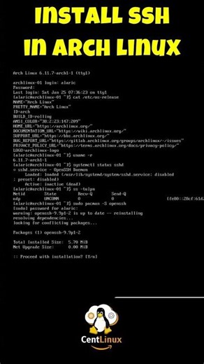 How to install SSH in Arch Linux