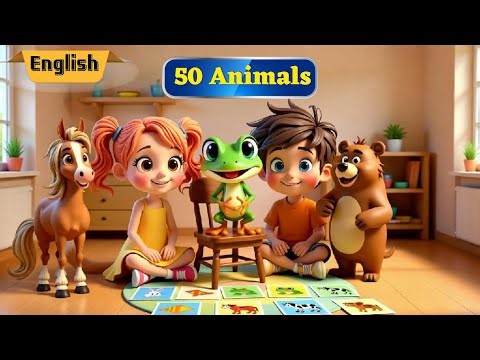 50 Animals Name and Sound | English | Animals for kids🐣