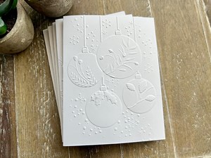 Embossed Christmas Cards: Hanging Ornaments, Holiday Note Cards, Hanging Ornament Cards - Etsy