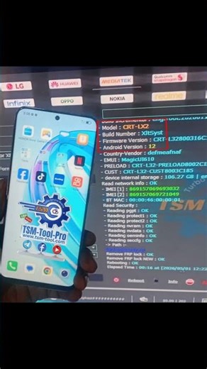 ปลดล็อก Gmail Remove FRP HONOR X8A CRT-LX2 | Android 12 | TSM TOOL PRO