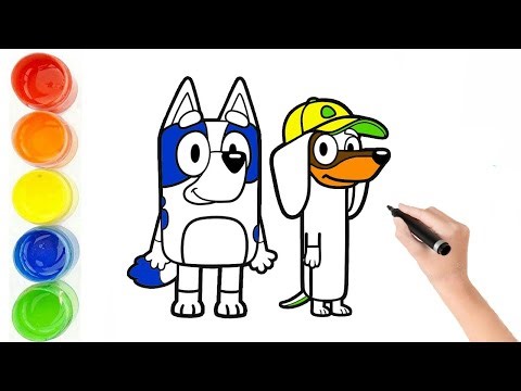 How To Draw Bluey and Snikers || Drawing Tutorial