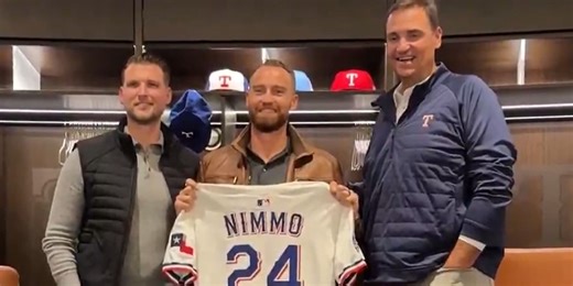 Nimmo settling into Texas, will wear No. 24 as Rangers eye more moves