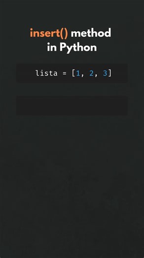 Pybeginners | insert() method in Python #python #reels #pybeginners | Instagram
