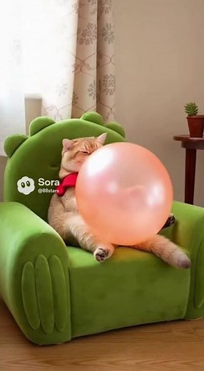 🚀😂 Cat Blows One Tiny Balloon Until It Achieves Full ROCKET PROPULSION And Launches Into Space! 🤯