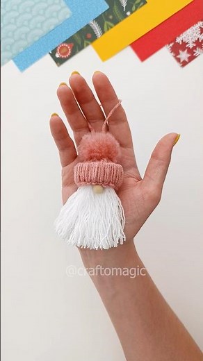 DIY Christmas Gnome, Easy Yarn Craft #diy #handmade #christmasdiy #craft