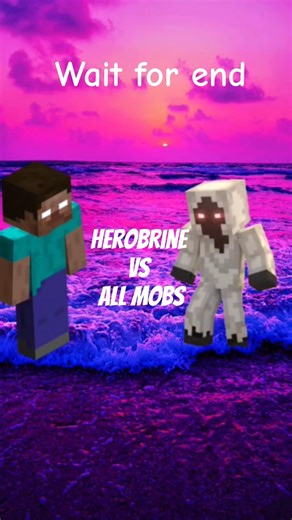 Herobrine vs all mobs #minecraft #edit #viral #herobrine