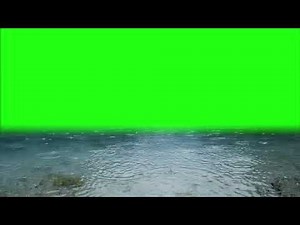Raining on lake water green screen with sound effect,ripple green screen