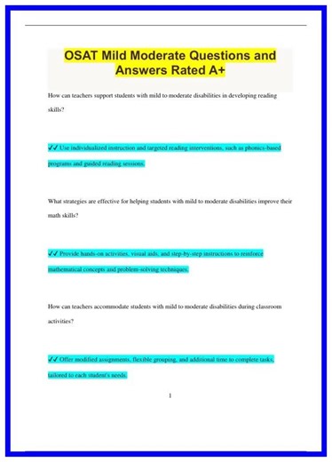 OSAT Mild Moderate Questions and Answers Rated A2867 636x882