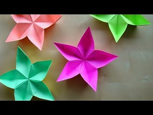 Origami Blume basteln mit Papier - DIY Bastelideen: Deko selber machen - Geschenke basteln