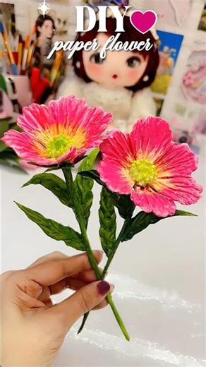 Paper Flower Making 🌺💕 #shorts #youtubeshorts #art #diy #painting