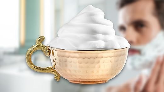 Traditional Hand Hammered Copper Shaving Bowl for Lathering