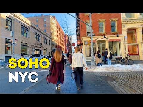 Walking Soho NYC 4K | Cast-iron Building & Cobblestone Streets