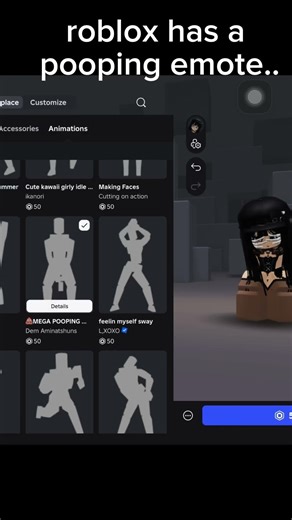 roblox even has a pooping emote.. #roblox