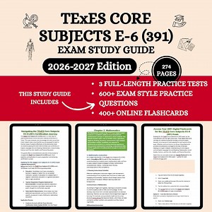 Texes Core Subjects EC-6 (391) Exam 2026 | Texes Core Subjects EC-6 Study Guide | Texes EC-6 Ss Test Prep | 400+ Flashcards | 600+ Questions - Etsy Canada