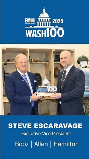 Steve Escaravage of Booz Allen Hamilton Receives 2025 #Wash100 Award