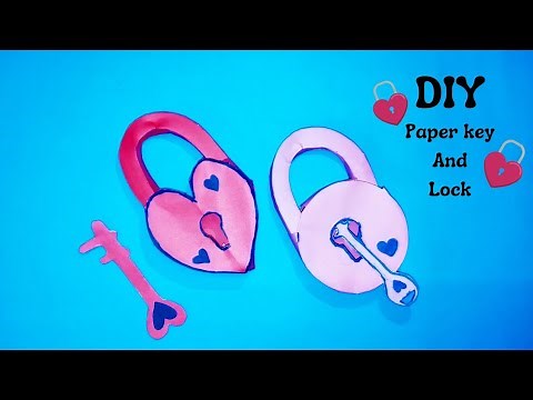 How to make heart lock and key | DIY Paper heart lock and key | paper lock and key making