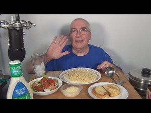 ASMR Eating Spaghetti and Meatballs Supper and Drinking Cream Soda