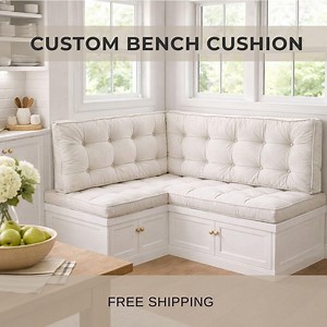 Buttoned Corner Bench Cushion for Kitchen Nook, Custom Built-in Seat Pad, French Style Seat Cushion - Etsy