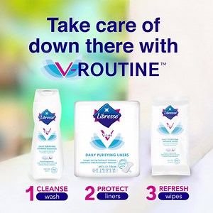 No luxury spa or any 1000-year-old secret. Just a 3-step, super convenient regime. Take care of down there with Libresse V-Routine™. | Libresse Malaysia