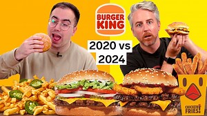 From exclusive menu items to portion sizes, we wanted to find all the differences between the US and UK Burger King menus in 2024 and see what has changed since 2020. This is "Food Wars." | Insider Food