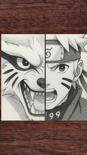 How to Draw Naruto vs Kurama (Nine-Tailed Fox)