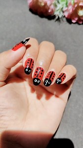 Ladybug 🐞 nailart design for beginners 💅❤️😍 #ladybug #nailart #easynailart #naildesign #reelsviralシ #reelsviralシfb | The Nail Vibes