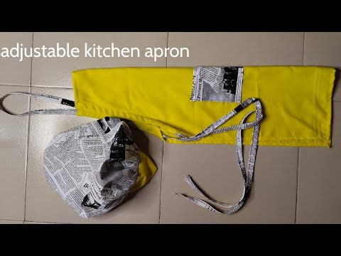 How to cut and sew an adjustable kitchen apron/ for different sizes/ beginner friendly tutorial.