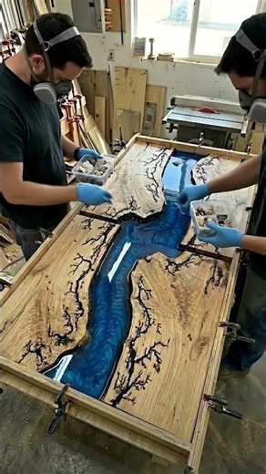 Stunning DIY Ocean Epoxy River Table Build 🌊 (Satisfying Woodworking)