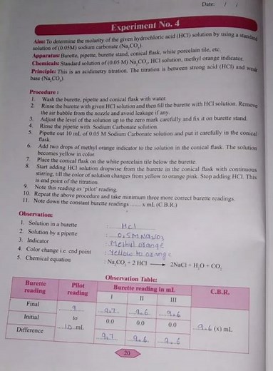 #Class 11 #Chemistry practical Experiment no.4