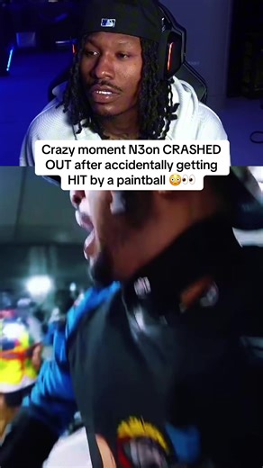 Crazy moment N3on CRASHED OUT after accidentally getting HIT by a paintball#n3on #dukedennis #crazy