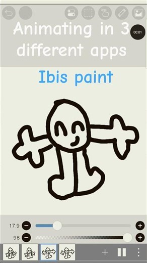 animating in 3 different apps #animation #youtube #ibispaintx #flipaclip
