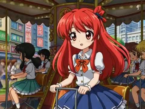 A friend rides the merry go round!