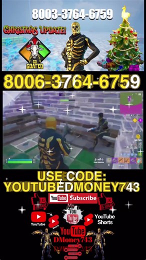 Fortnite Go Goated🎄 Christmas Update 🎄 ⭐️Island Code: 8006-3764-6759⭐️ Use Code: YouTubeDMoney743