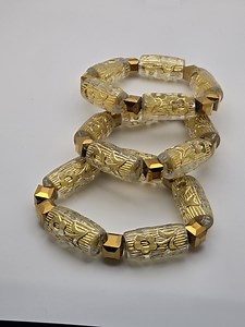 African Gold Krobo Bead Bracelet Ghana Trade Bead Bracelets - Etsy