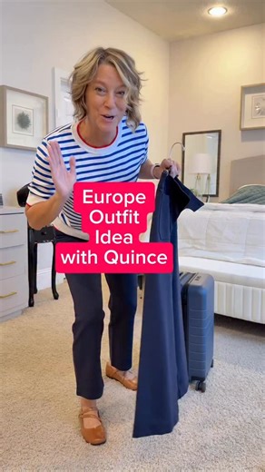 Travel Tips Pilot Wife on Instagram: "✈️ Europe travel outfit for 2026 💙 Comment SHOP for links. Quince has two stretchy pants for travel outfits in Europe this spring or summer. Fit is true to size. I am over 50, size 10, 5’8” wearing M. I like the shorter versions. Tip: for walking all day in unpredictable weather these outfits will help you.👨‍✈️ I’m a Houston pilot wife sharing tips to help you “travel the globe without a worry in the world” on YTube and IG. #traveltips #trave
