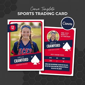Custom Sports Card Template: Printable Trading Card Design (canva Editable, Digital Download - Etsy