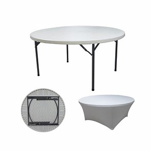 [Hot Item] Hot Sale 8FT Banquet Folding Round Plastic Table for Events Wedding Plastic Round Dining Table