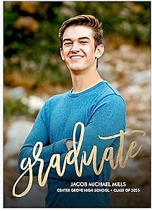 Let's Make Memories Personalized Graduation Announcements Class of 2026 or Any Year - Premium Quality Invitations - 5x7 - Custom Photo Cards & White Envelopes - Shining Pride - 15 Cards