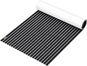 Happybuy EVA Foam Faux Teak Boat Decking Sheet 6MM Thick Non-Skid Self-Adhesive for Marine Yacht RV Swimming Pool Garden Boat Flooring Sheet, 74.8" x 27.6"/90.5" x 35.4"/94.5" x 35.4"/94.5" x 47.2"