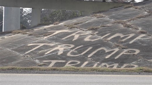 TxDOT erases pressure-washed TRUMP 'graffiti' with more pressure washing
