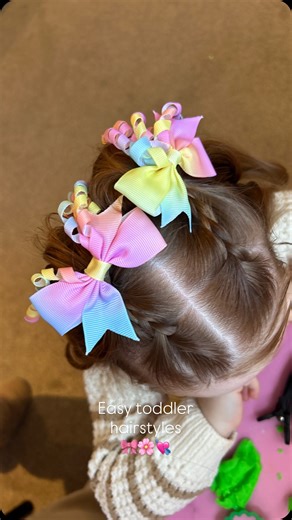 @x.hollymyerss on Instagram: "Part 57| do you need a 5 minute toddler hairstyle? Here’s a braided effortless half up 💛🩷💙 Follow us for more school ready styles, daily hairstyle options, pigtail designs and braided looks🤩 Products: Flyway wax stick & curling crème: @mylittlecoco Bows: @sheinofficial Tag us if you try!🤞🏻 #halfuphair #quickhairstyles #toddlerhairstyles #explore #kidshair Girl mum Reels Hair content Hair bows Half up half down Toddler hairstyles Kids hairstyles Girls hairstyle