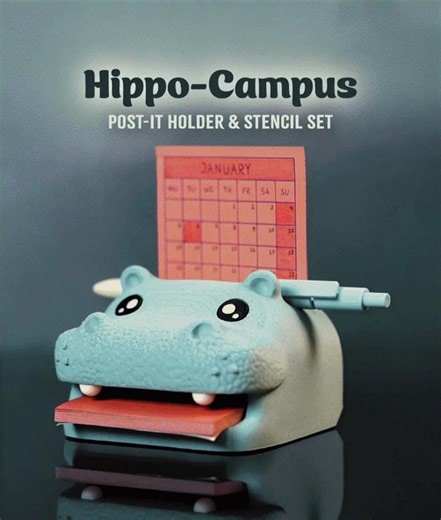 Hippo Sticky Note Holder With Stencils – Cute Desk Organizer, Post It Note Stand & Dispenser, Office Decor Gift - Etsy Australia