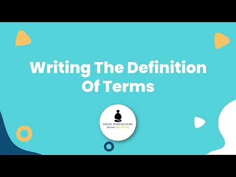 Writing The Definition Of Terms