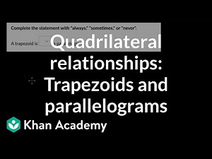 Quadrilateral relationships: Trapezoids and parallelograms | Khan Academy