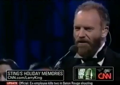 STING - GABRIEL'S MESSAGE - LARRY KING LIVE, CHRISTMAS 2009 | The Police Excommunicated Sting Summers Copeland
