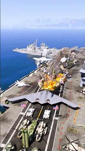 Intense Combat F-15 Airstrikes To Destroy Navy Aircraft Carrier GtaV ep249 #shorts #short