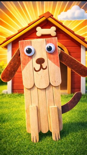 icecream stick dog craft ideas for kids #shortvideo #ytshorts #dog #kids #icecreammaking #craftideas