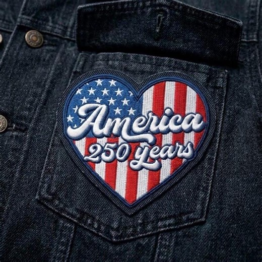 America 250 Years Heart Embroidered Patch, Patriotic USA 250th Anniversary Heart Patch, American Pride Applique for Jacket, Hat, Backpack - Etsy