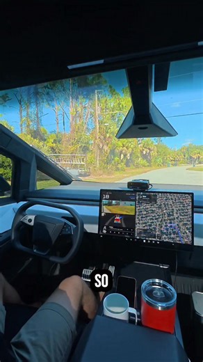 I love how safe Tesla FSD is. The second I take my seatbelt off, my Cybertruck stops. Then once I put my seatbelt on it starts driving again. | Tesla Cybertruck