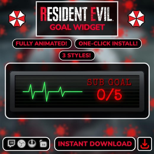 Resident Evil Style Twitch Sub Goal Widget | Animated Bio-monitor Health Bar (digital Download) - Etsy